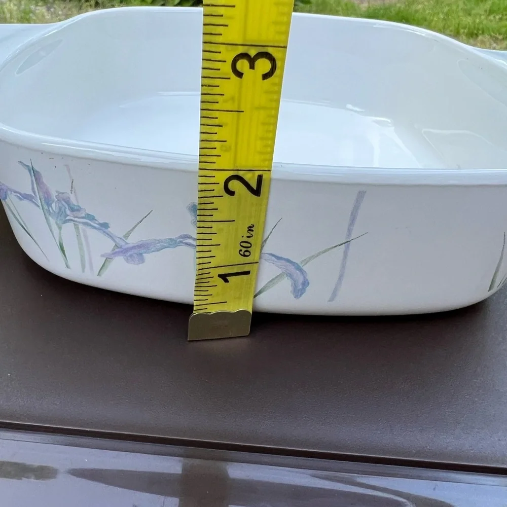 Vintage 80s CorningWare Shadow Iris Square Casserole Baking Dish- 1 Liter